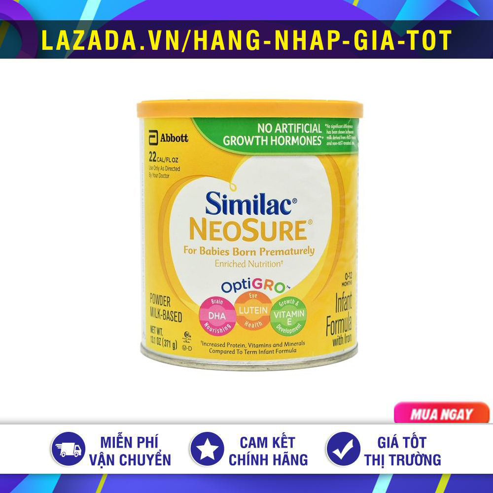 Sữa bột mỹ similac neosure dành cho trẻ thiếu tháng 0-12 tháng tuổi 371g mỹ
