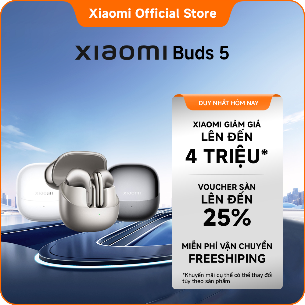 Tai nghe Bluetooth Xiaomi Buds 5 | Qualcomm® aptX™ Lossless và Hi-Res Audio | Trang bị công nghệ tinh chỉnh Harman AudioEFX và tích hợp âm thanh nổi | Ba micrô với công nghệ khử tiếng ồn bằng AI
