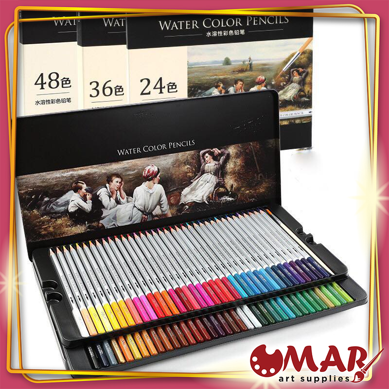 Bộ Chì Màu Nước DELI Cao Cấp 24/36/48/72 Màu ( Hộp Thiếc) - hương hiệu bút chì màu nổi tiếng được đô