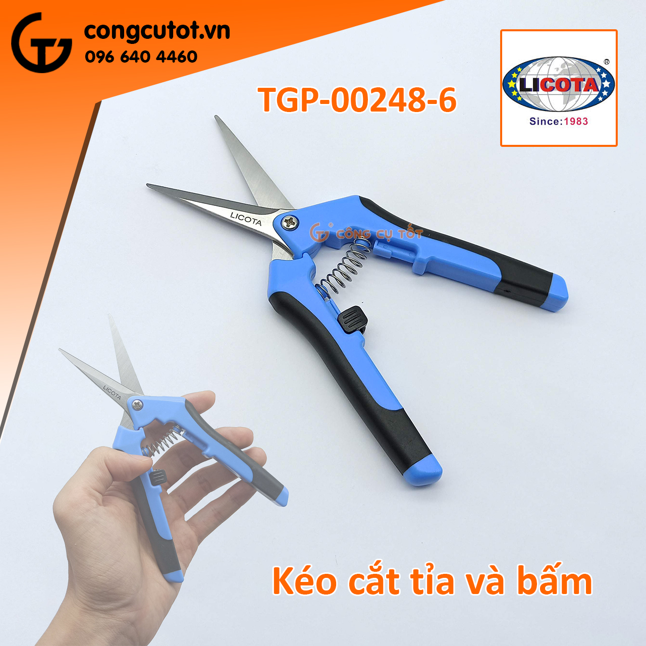 Kéo cắt tỉa và bấm cành cây Licota TGP-00248-6 6,5 inch