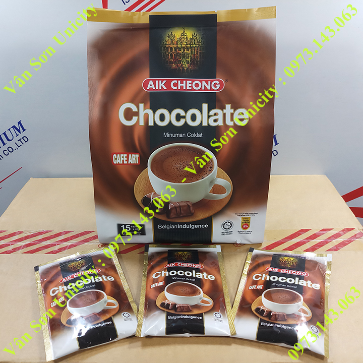 Thức uống Socola (Chocolate) Aik Cheong bịch  600g (15 gói x 40g)