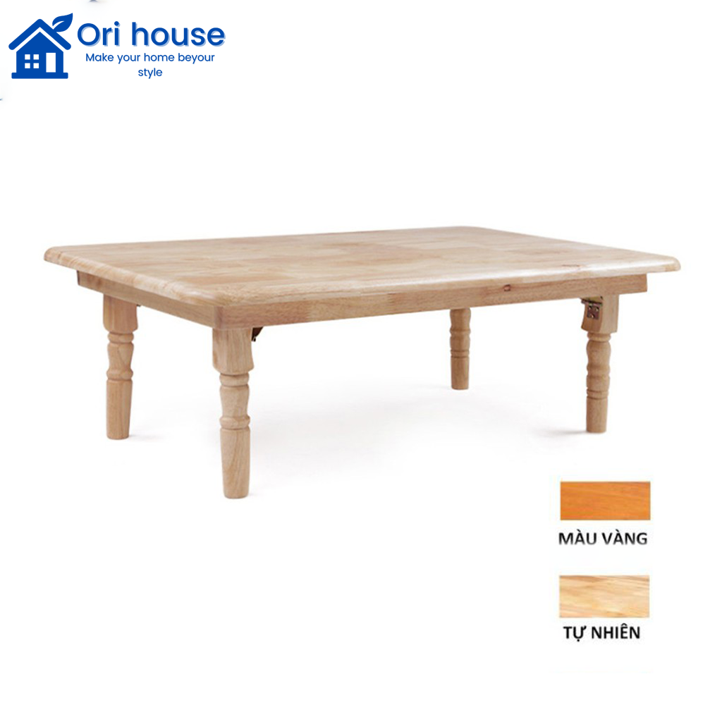 Bàn trà gỗ chân tiện gấp gọn nhiều kích thước Bàn xếp gọn Bàn ngồi bệt