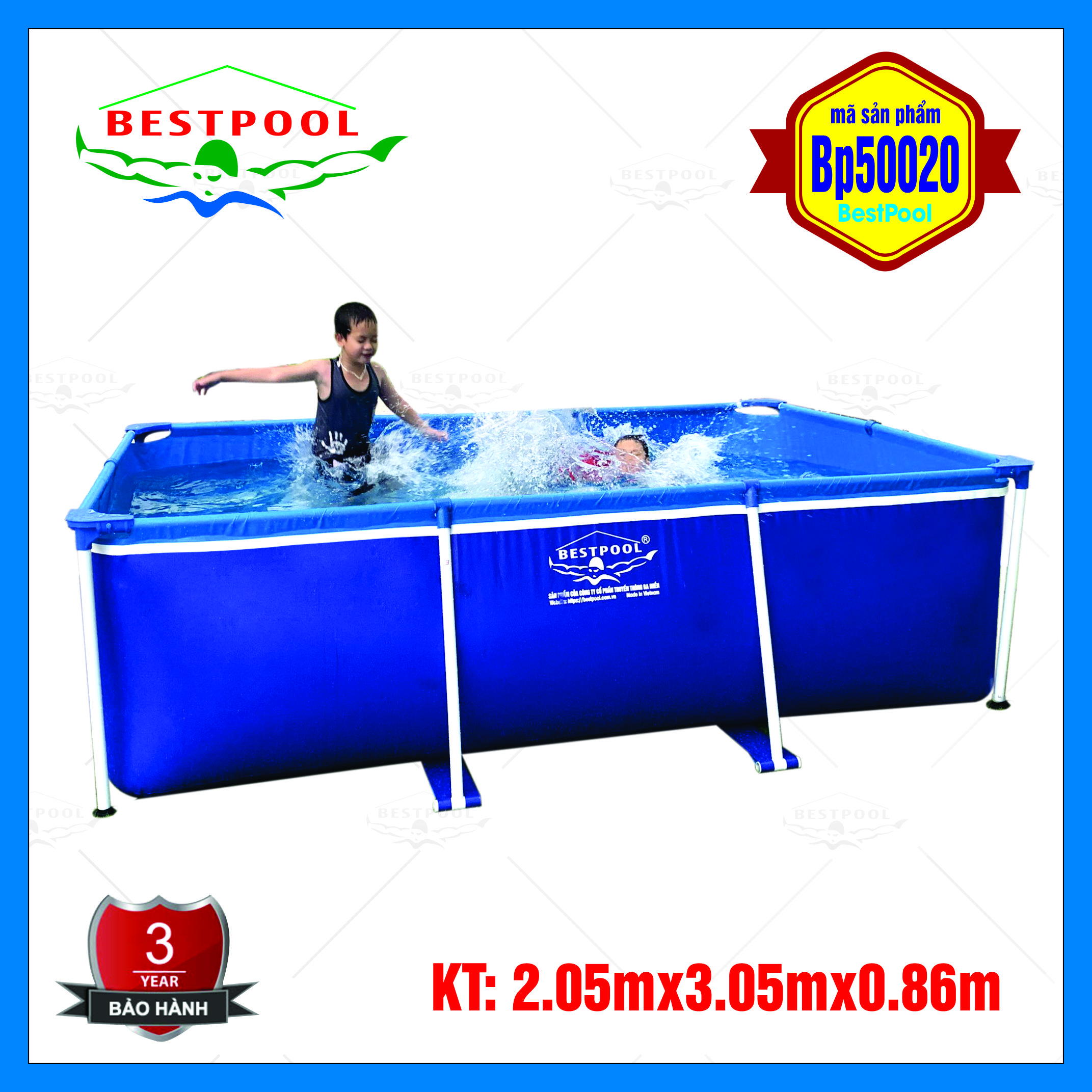 Bể bơi mini Bestpool  2.05m x 3.05m x 0.86m, tặng bạt phủ bể bơi, bể bơi lắp ghép, bể bơi khung kim loại, bể bơi di động, bể bơi tại nhà