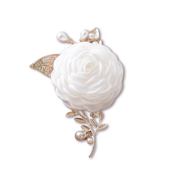 Hoa cài áo bông hồng lụa cao cấp