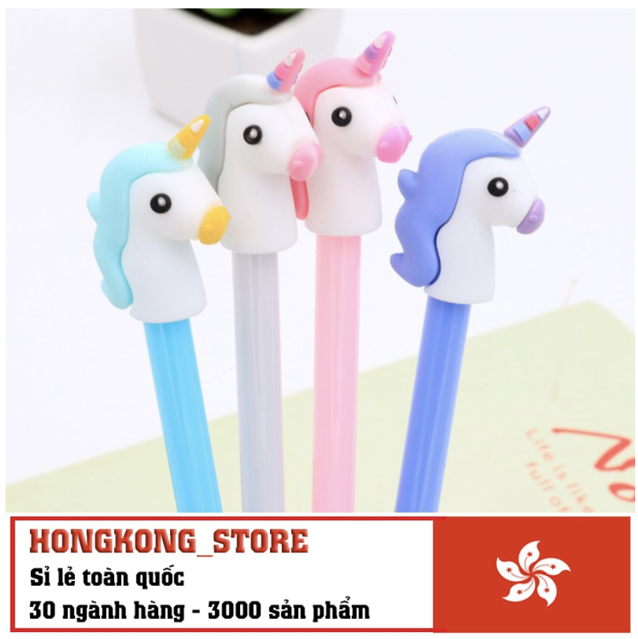 [COMBO 3 Chiếc] Bút Bi Ngựa 1 Sừng Cực Dễ Thương - Bút Bi Nước Văn Phòng Mực Đen