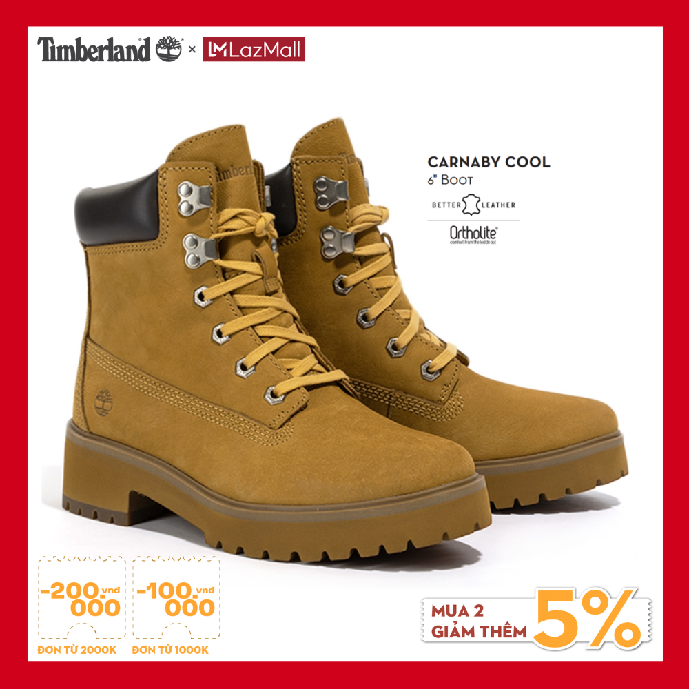 Timberland giày boot nữ carnaby cool 6inch wheat nubuck tb0a5vpz24