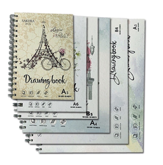 Sổ vẽ màu nước a5 Sakura loại 30 tờ