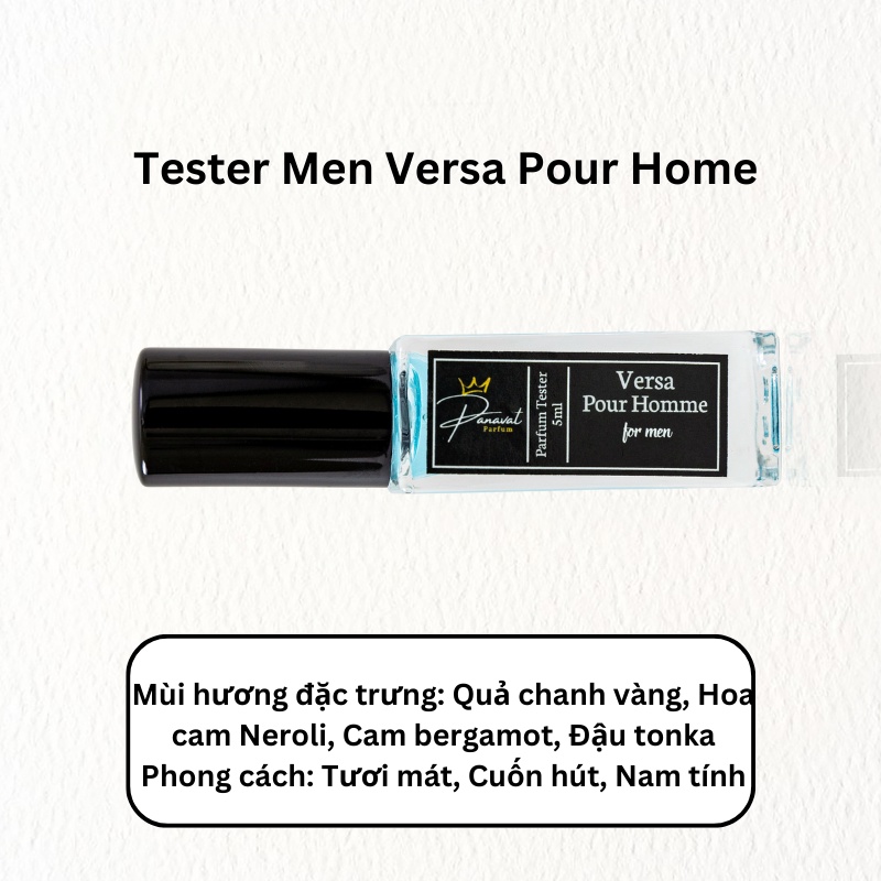 Tester 5ml Tinh Dầu Thơm Versa Pour Homme Dạng Xịt Nước Hoa Nam Mạnh Mẽ