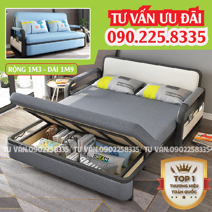 [Trả góp 0%]Giường gấp gọn Giường đa năng bằng khung thép siêu bền có khả năng gấp gọn thành ghế tiện lợi