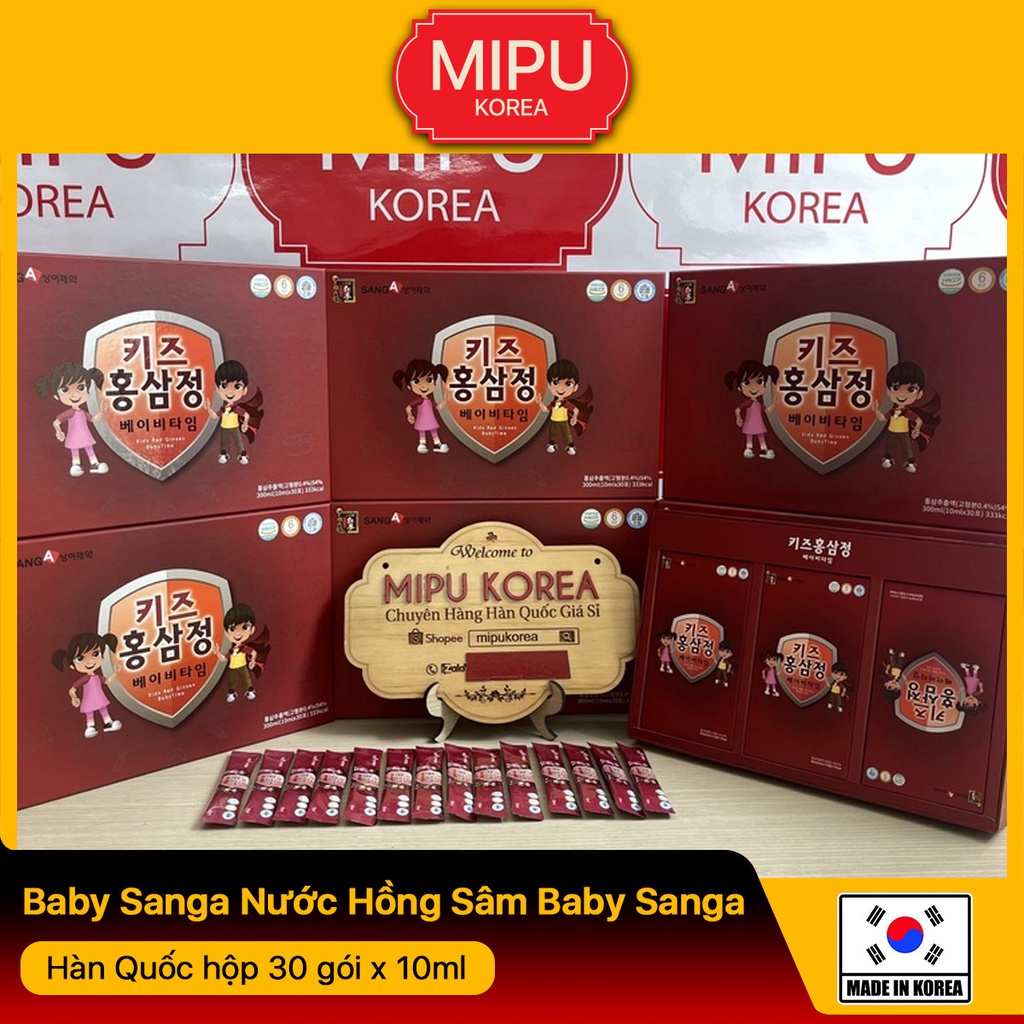 4.2024 Nước Hồng Sâm Baby SangA Hộp 30 gói x 10ml - Hàn Quốc
