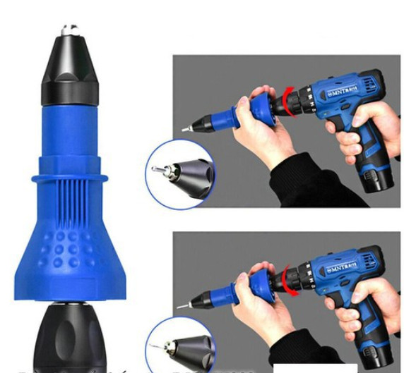 Đầu rút đinh rive gắn máy khoan - đầu chuyển máy khoan thành kìm rút đinh tán /htn