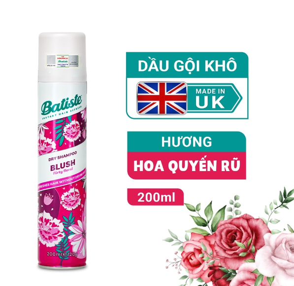 Dầu Gội Khô Batiste Hương Hoa Quyến Rũ
