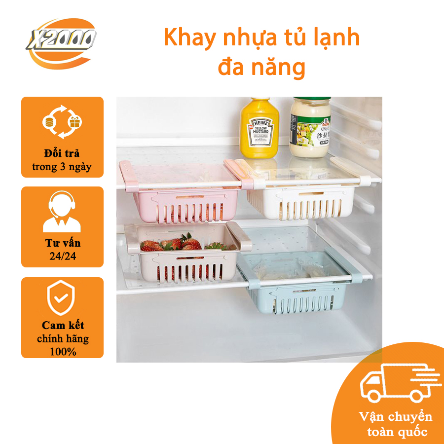 Khay nhựa tủ lạnh đa năng - Rổ kẹp tủ lạnh - Rổ đựng đồ tiện lợi trong tủ lạnh