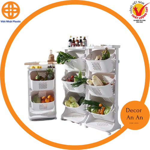 Kệ đựng đồ 3 tầng rỏ nhỏ có bánh xe 360 siêu tiện ích việt nhật.