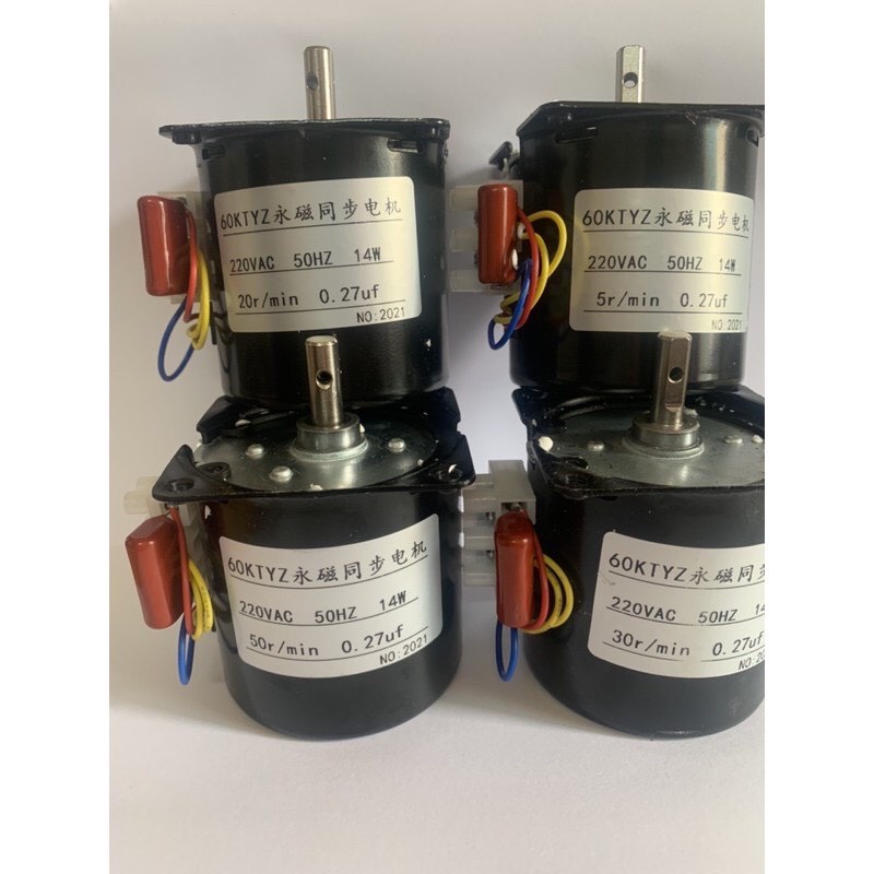 Mô tơ giảm tốc 220v 14w loại 5 vòng, 10 vòng, 15 vòng, 20 vòng/phút