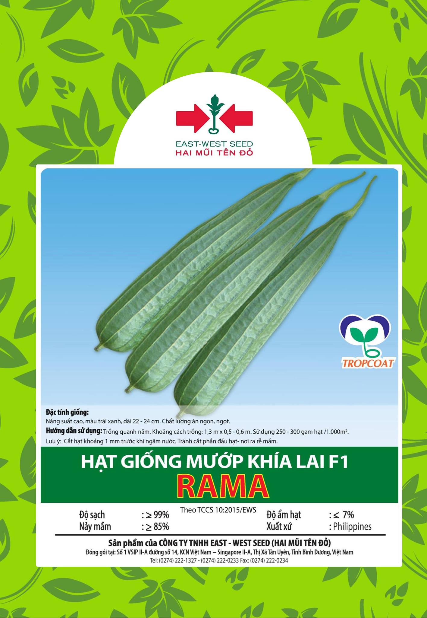 HẠT GIỐNG MƯỚP KHÍA LAI F1 RAMA HAI MŨI TÊN ĐỎ 10g