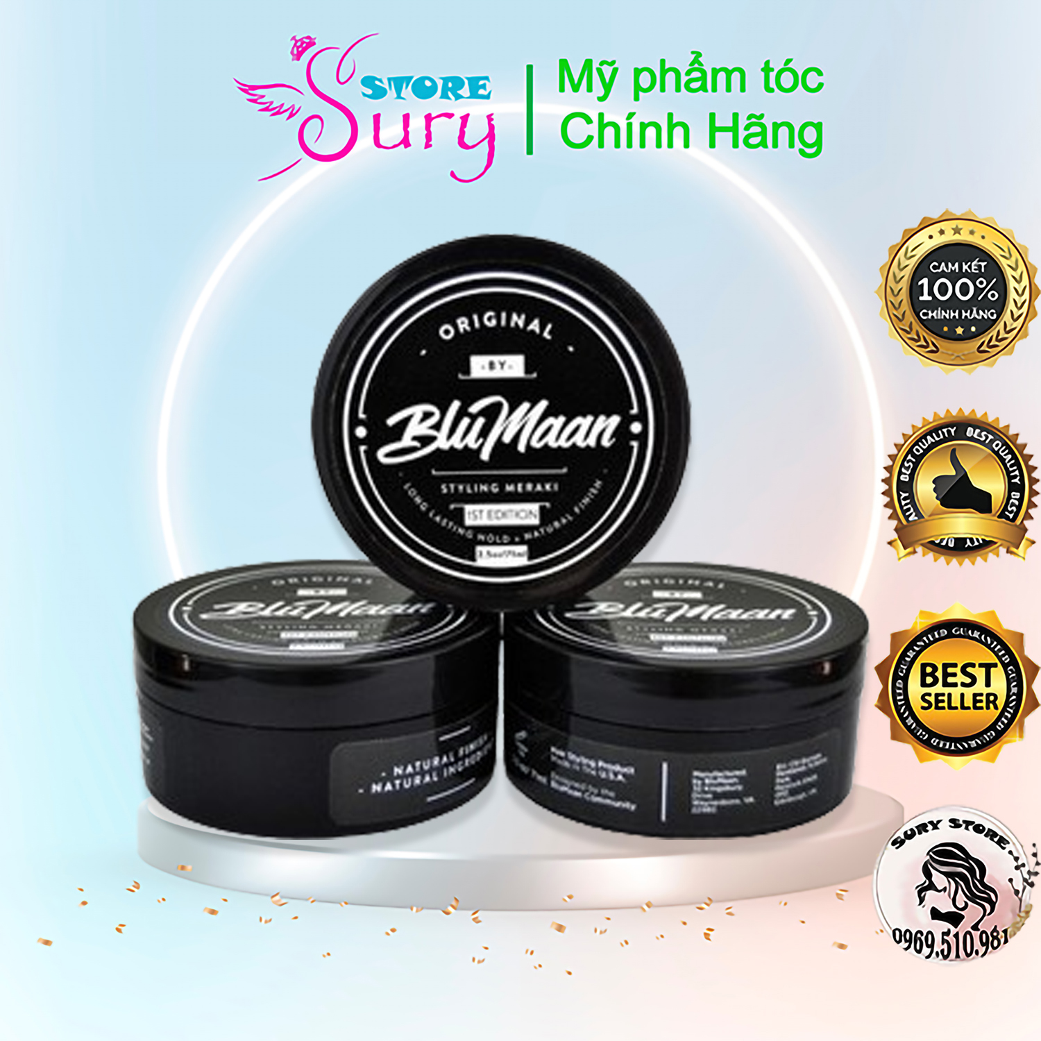 Sáp vuốt tóc nam BluMaan Original Styling Meraki 71g - Sáp tóc nam tạo kiểu và giữ nếp cực lâu Sury _ Store