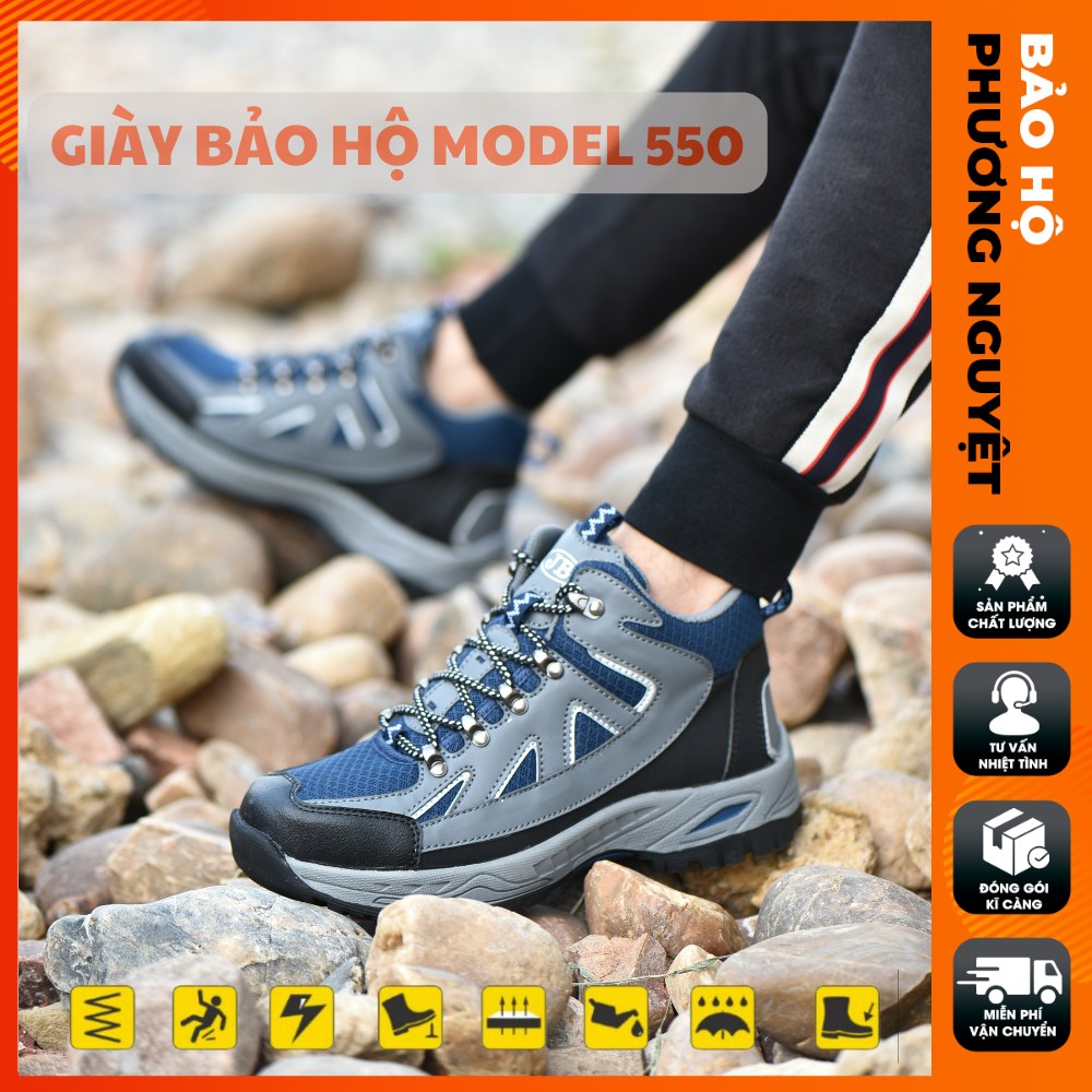 Giày Bảo Hộ Lao Động Nam Thể Thao Cao Cổ JB550 - Chống Đinh Chống Cắt - Chống Tĩnh Điện - Tặng Kèm Bó Chân