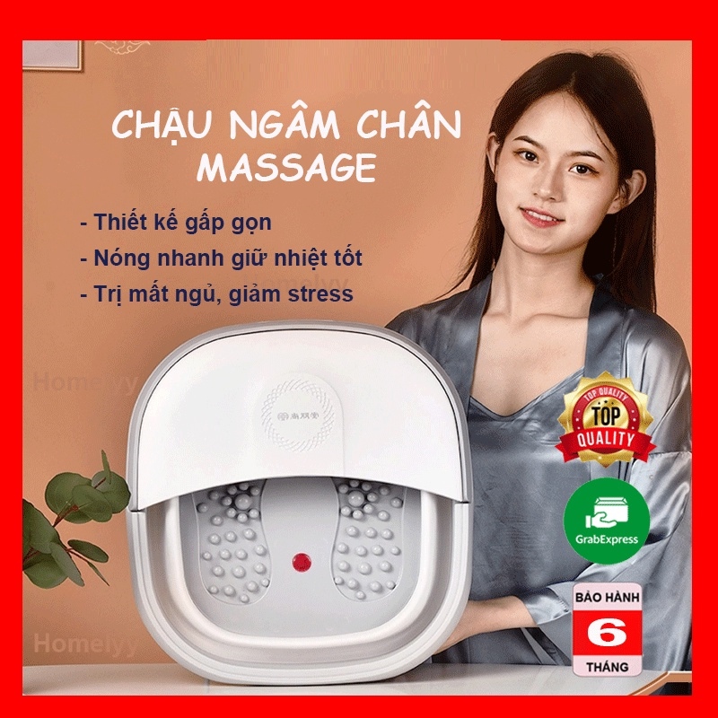 Chậu ngâm chân massage gấp gọn Bồn ngâm chân cao cấp thông minh hỗ trợ trị liệu tốt cho sức khỏe