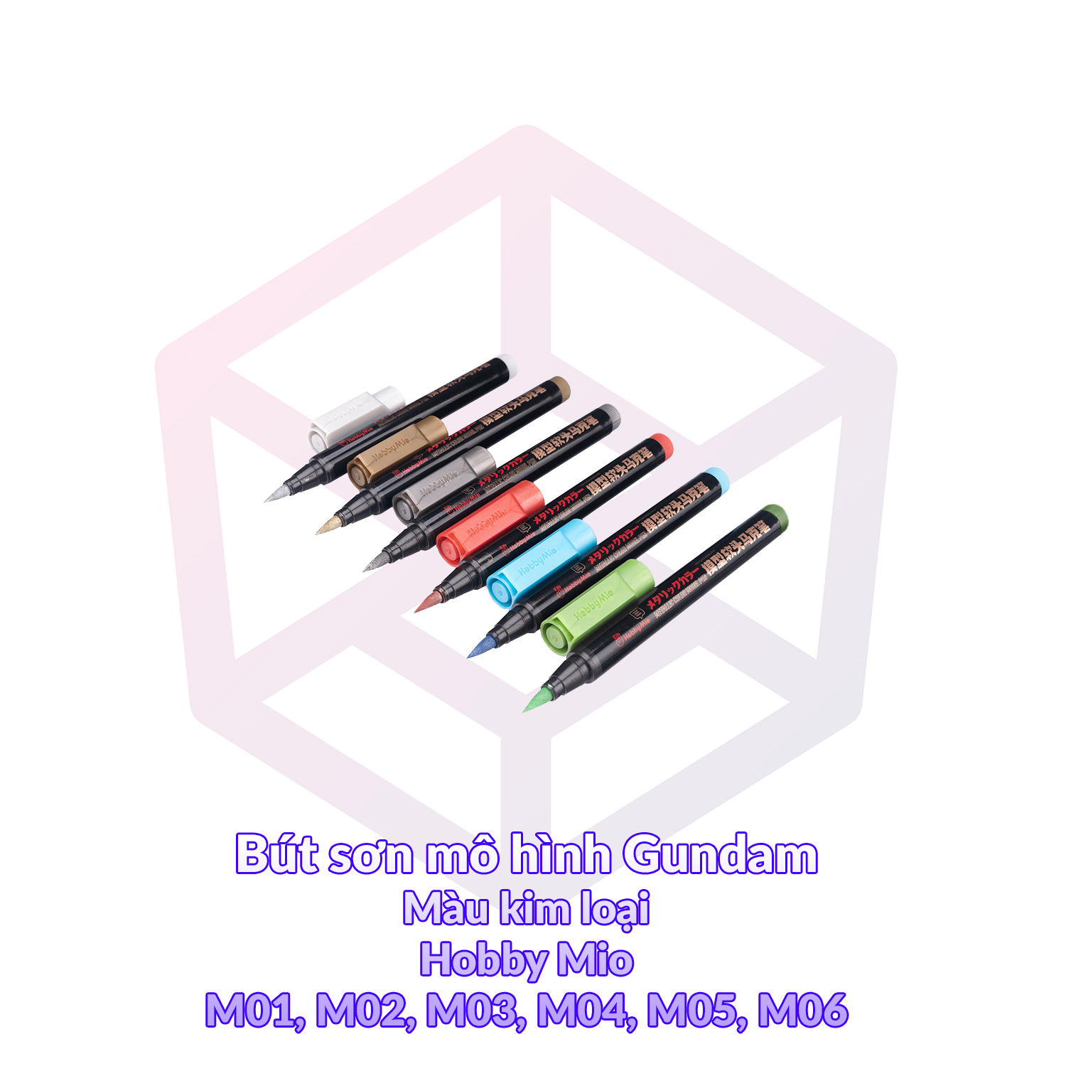 [7-11/12 VOUCHER 8%]Bút sơn mô hình Gundam màu kim loại Hobby Mio - Bút [TAM]
