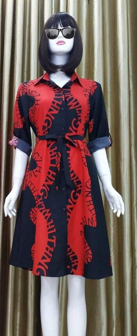 Đầm sơ mi tay lỡ ngang gối