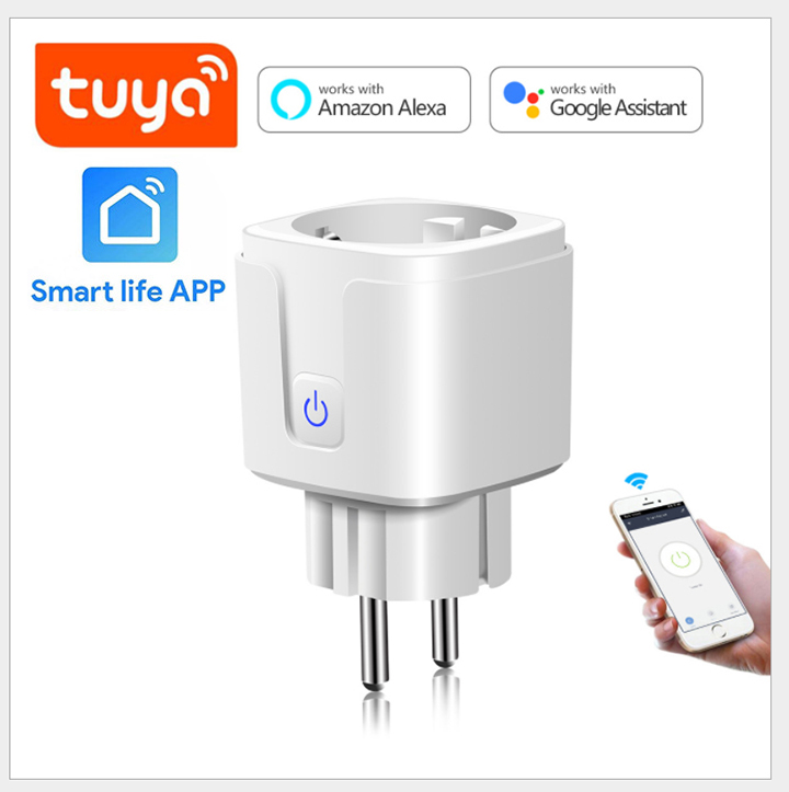 Ổ cắm wifi điều khiển từ xa 15a tuya ,smart life công tắc điều khiển từ xa wifi