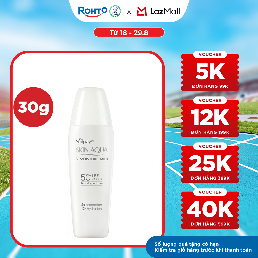 Kem chống nắng Skin Aqua dưỡng ẩm, dạng sữa dùng hàng ngày Sunplay Skin UV Moisture SPF 50, PA++++ 30g