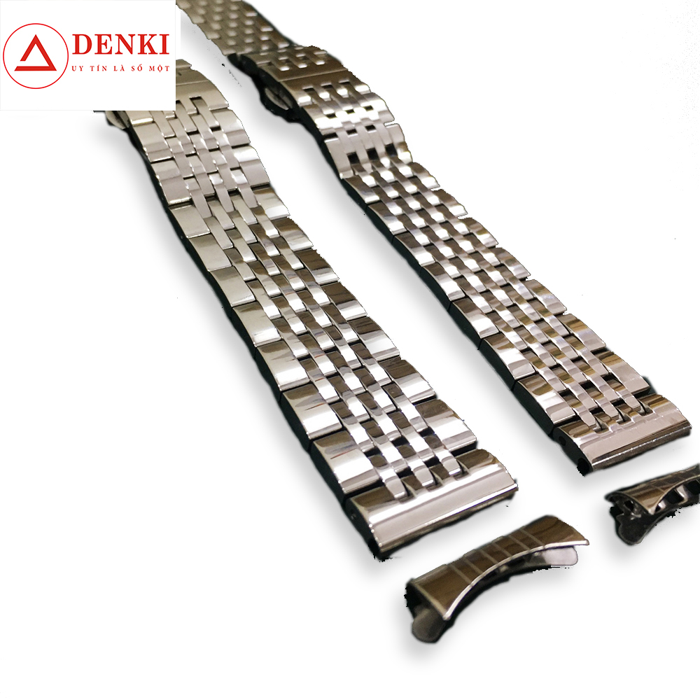 (TẶNG CHỐT) Dây đồng hồ kim loại đúc inox không rỉ 7 mắt lắp cho đồng hồ Tissot size 18mm 19mm 20mm 22mm