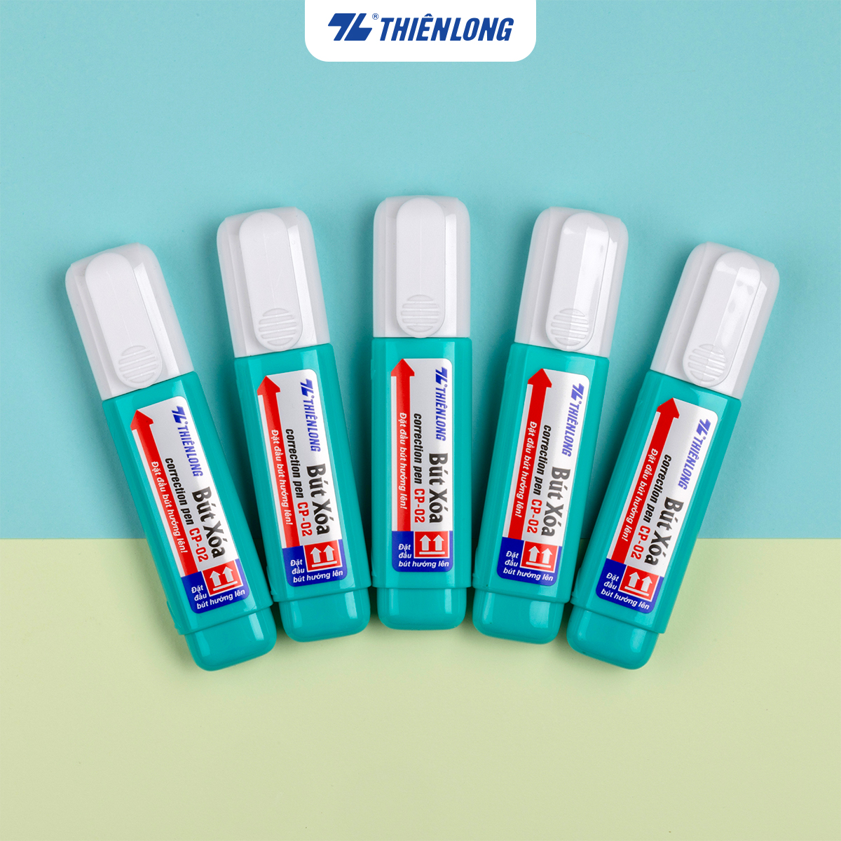 Combo 5 Bút xóa nước Thiên Long CP-02 12ml, xóa sạch, nhanh khô, an toàn sử dụng, thuận tiện học sinh, sinh viên, văn phòng