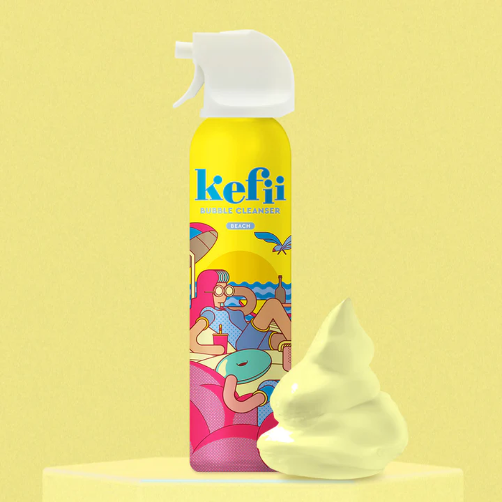 Sữa tắm gội cho bé Kefii New Beach dạng bọt màu vàng hương xoài ngọt ngào