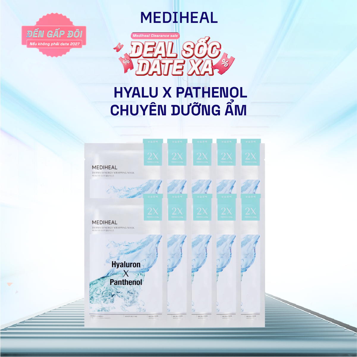 Hộp 10 Mặt Nạ Mediheal Hoạt Chất Chuyên Dưỡng Ẩm Derma Synergy Wrapping Mask Moisture Care 25ml