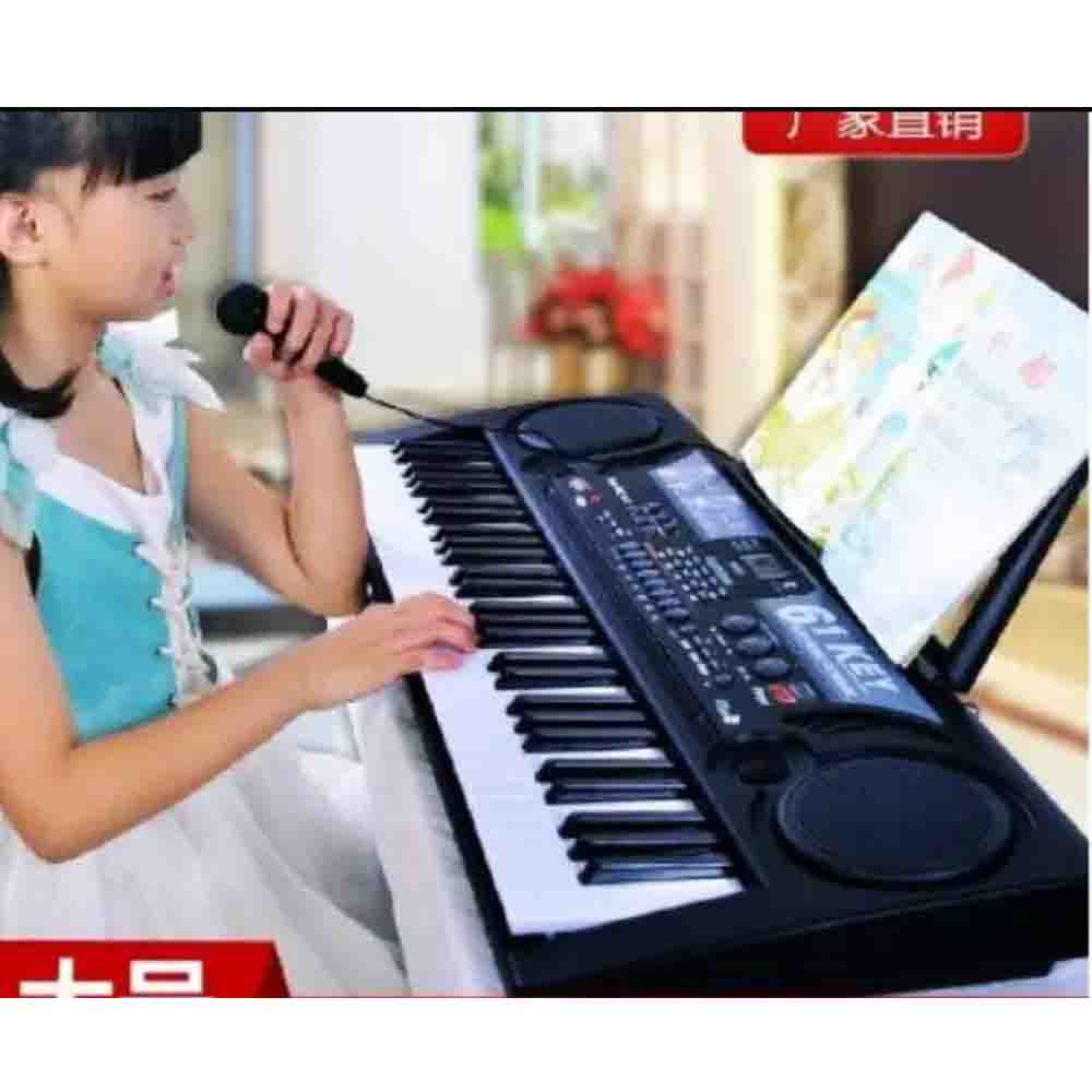 Mua đàn piano cho bé - Đàn Kỹ Thuật Số Âm Cực Hay - Đàn Piano 61 Phím Có Mic, Bé học đàn tại nhà phát triển tay, trí não ,thuộc bàn phím.