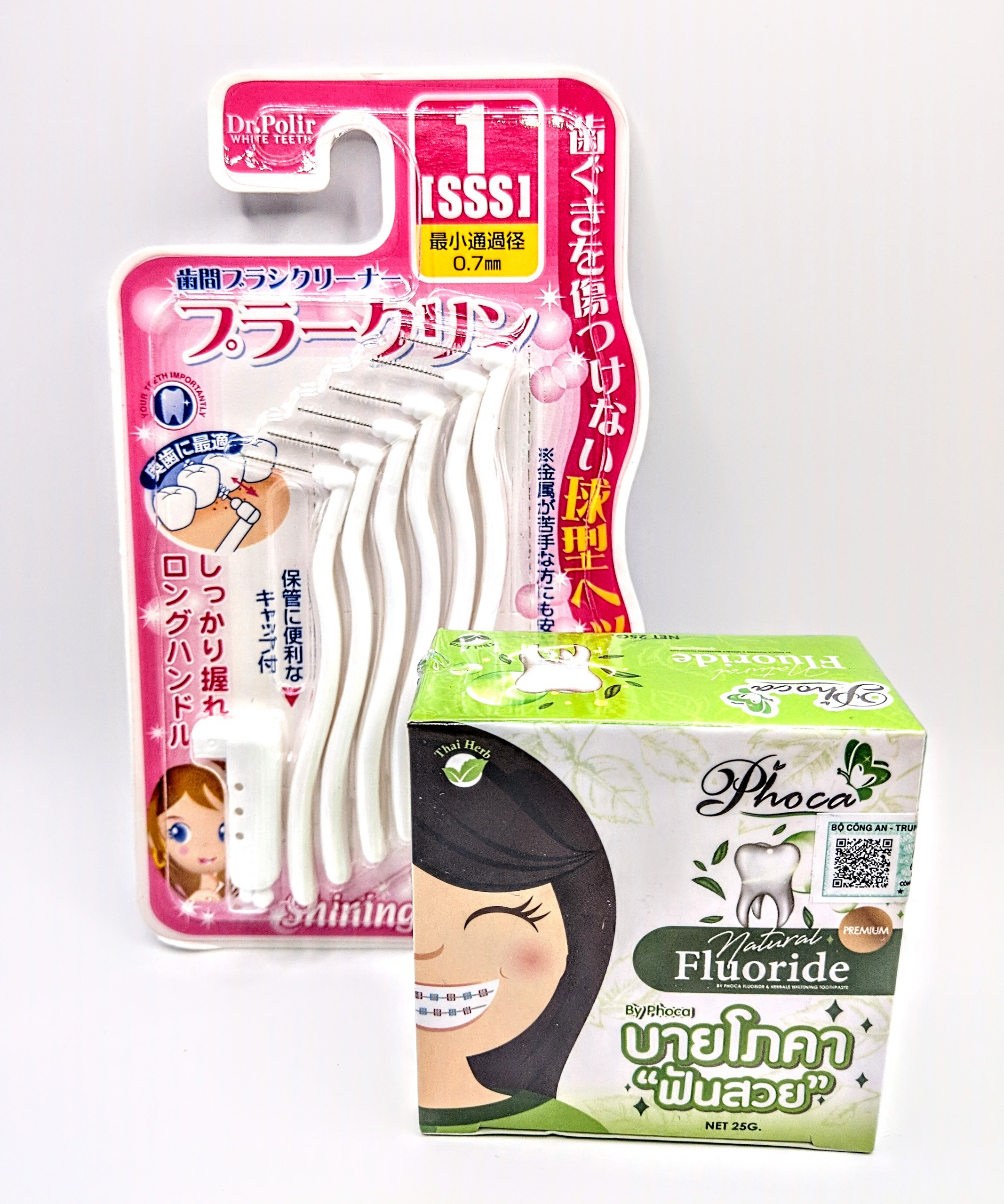 Combo bàn chải kẻ Dr.polir + kem đánh răng phoca