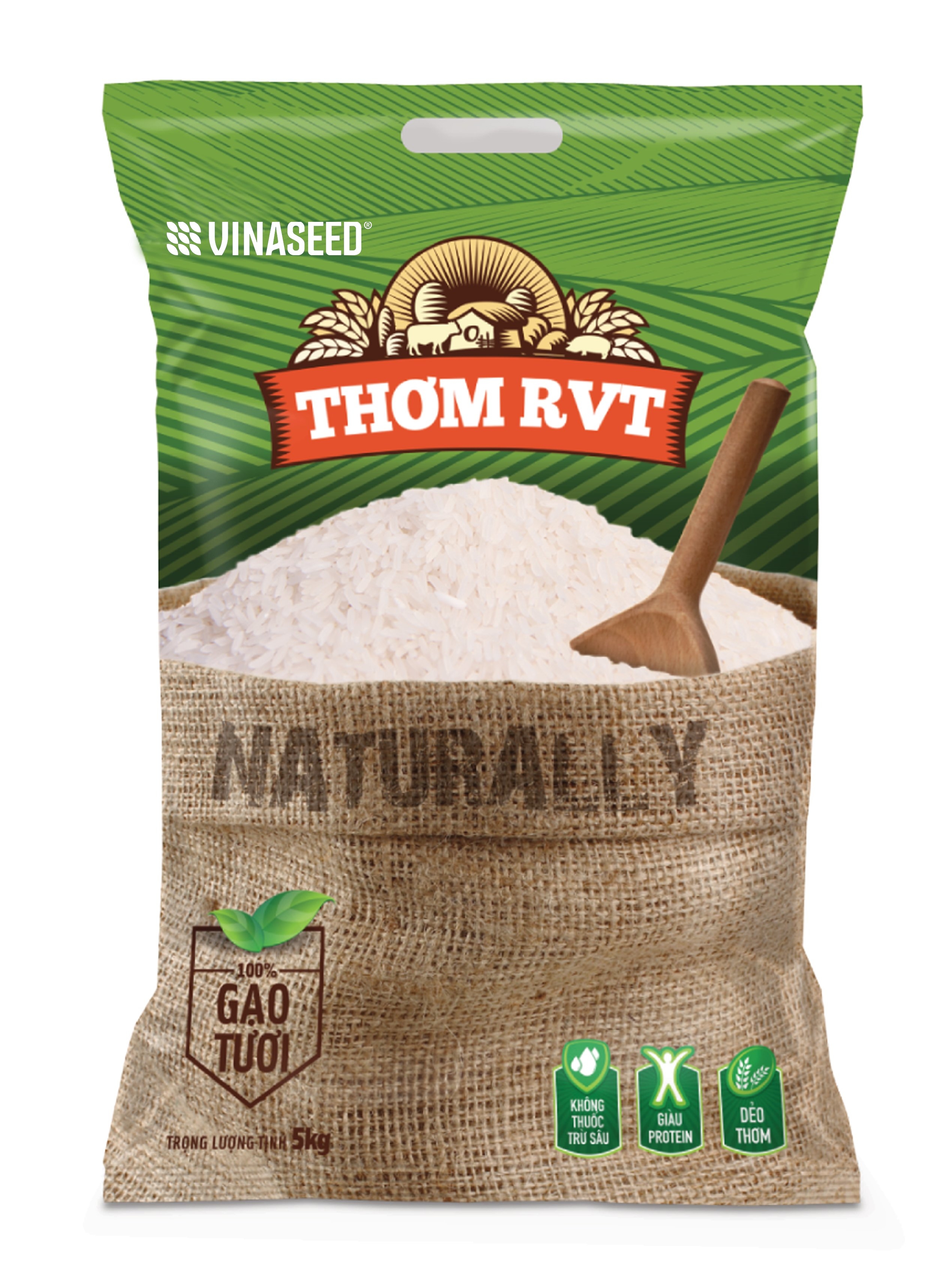 Gạo thơm rvt vinaseed túi 5kg - gạo thơm ngon hảo hạng