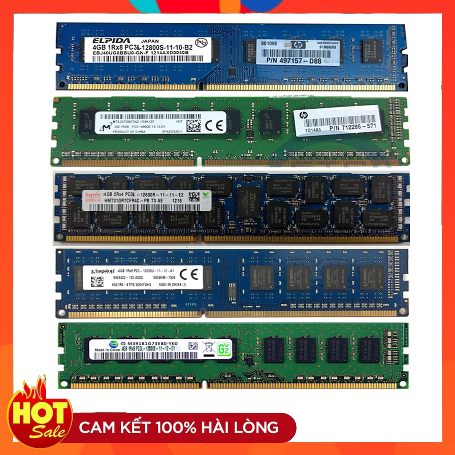 Ram máy tính để bàn ddr3l 4gb bus 1600 pc3l 12800 samsung hynix micron elpida kingston...