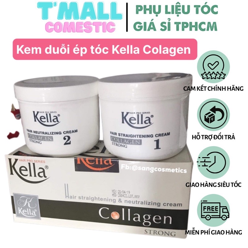 Kem Duỗi Tóc thuốᴄ Ép Tóc Kella Collagen Strong Trắng