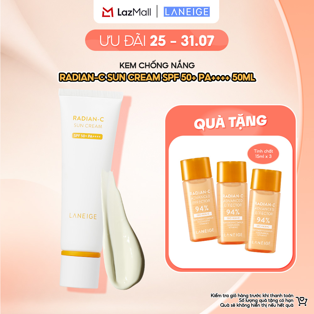 Kem Chống Nắng Dưỡng Sáng Da Laneige Radian-C Sun Cream 50ml SPF 50+ PA++++