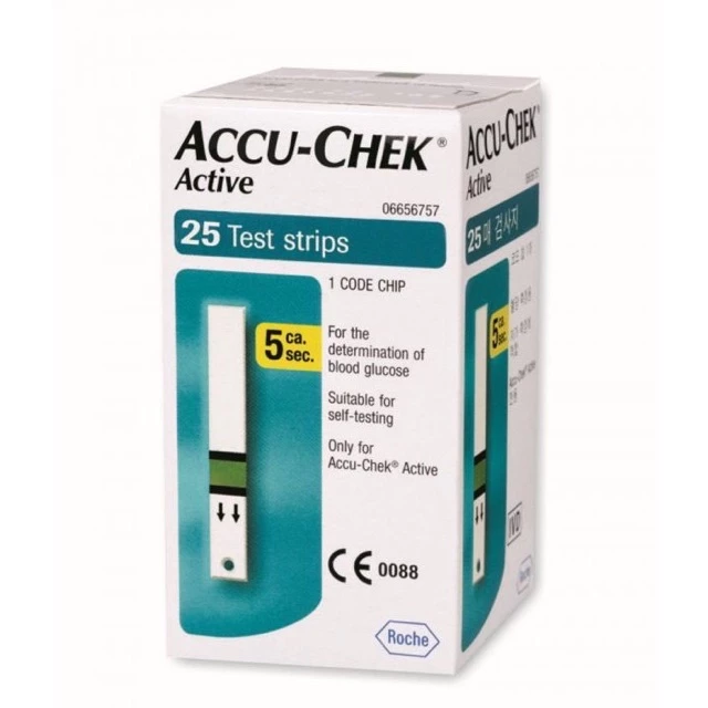 Que Thử Đường Huyết ACCU-CHEK Active (25 que hoặc 50 que) dùng cho máy thử tiểu đường Accu chek Active