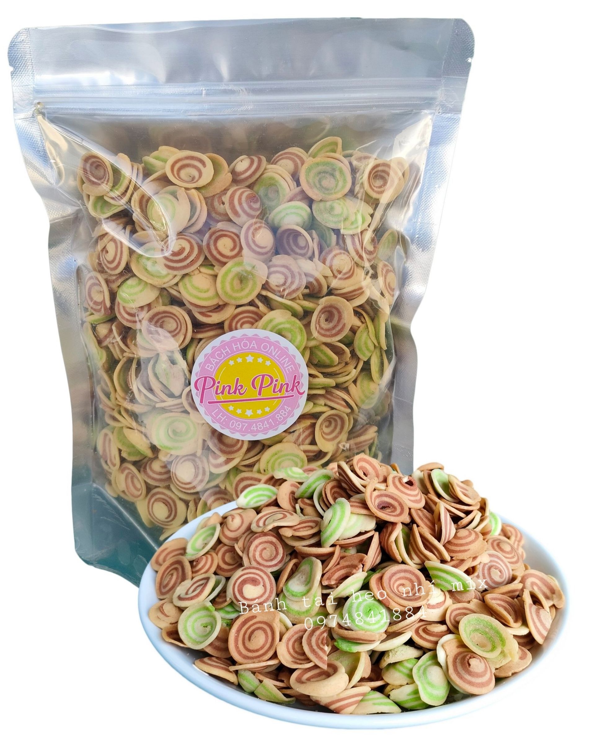 1KG BÁNH TAI HEO NHÍ MIX 2 VỊ - Đồ ăn vặt