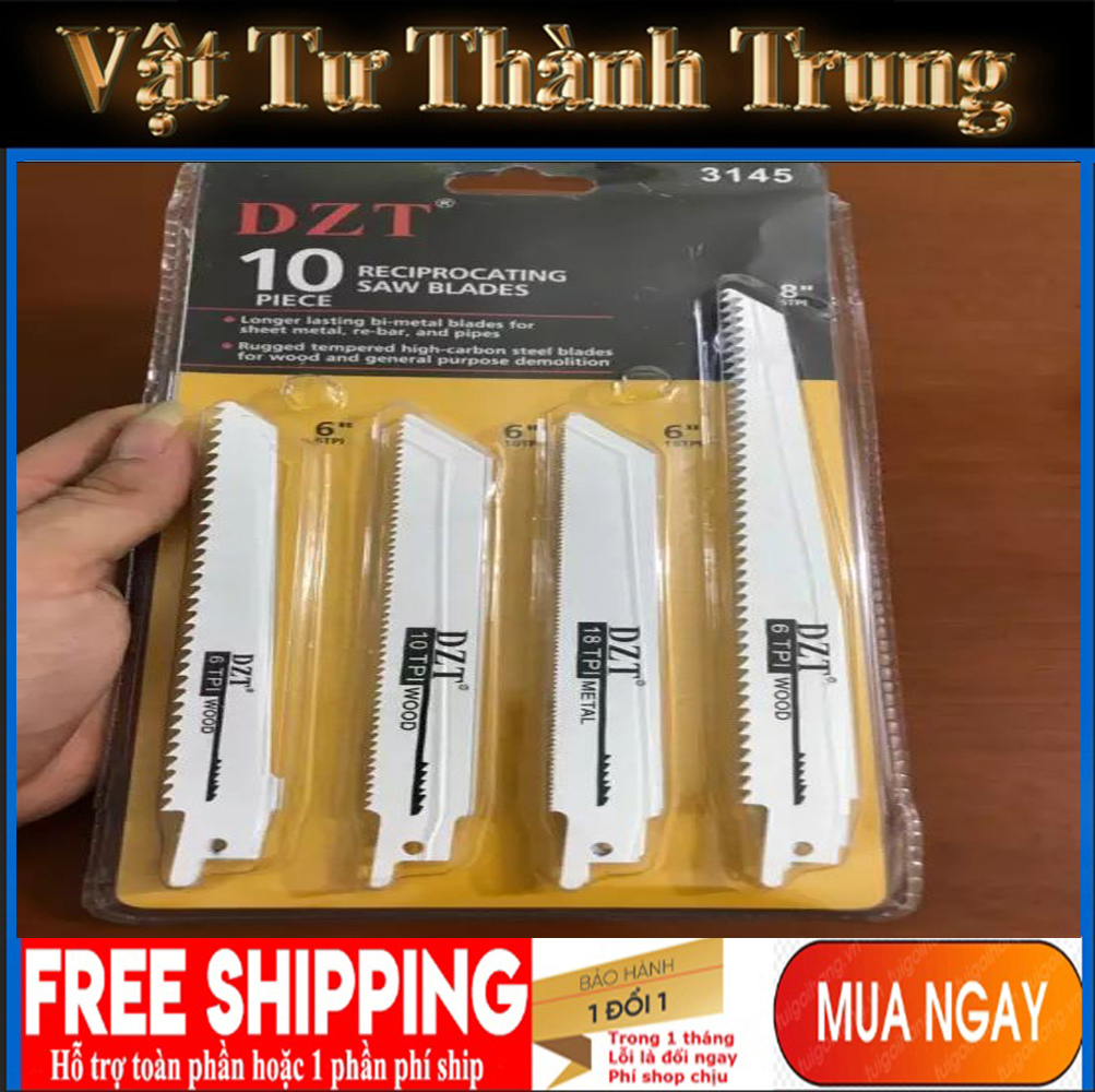 Bộ 10 lưỡi cưa kiếm đa năng,cưa kim loại và gỗ- Lưỡi cưa gỗ,cưa kim loại đa năng lắp máy cưa kiếm