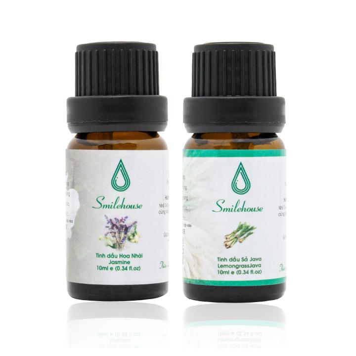 Tinh dầu Sả Java Smilehouse 10ml và Tinh dầu Hoa lài Smilehouse 10ml – thơm phòng, khử mùi hôi, giảm căng thẳng, xuôi đuổi côn trùng TDS