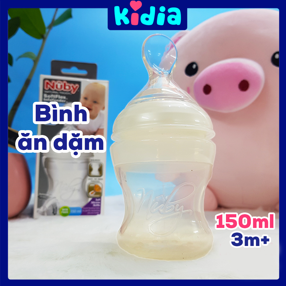 Bình ăn dặm silicone siêu mềm đầu thìa Nuby 150ml cho bé  - 7067275 Kidia