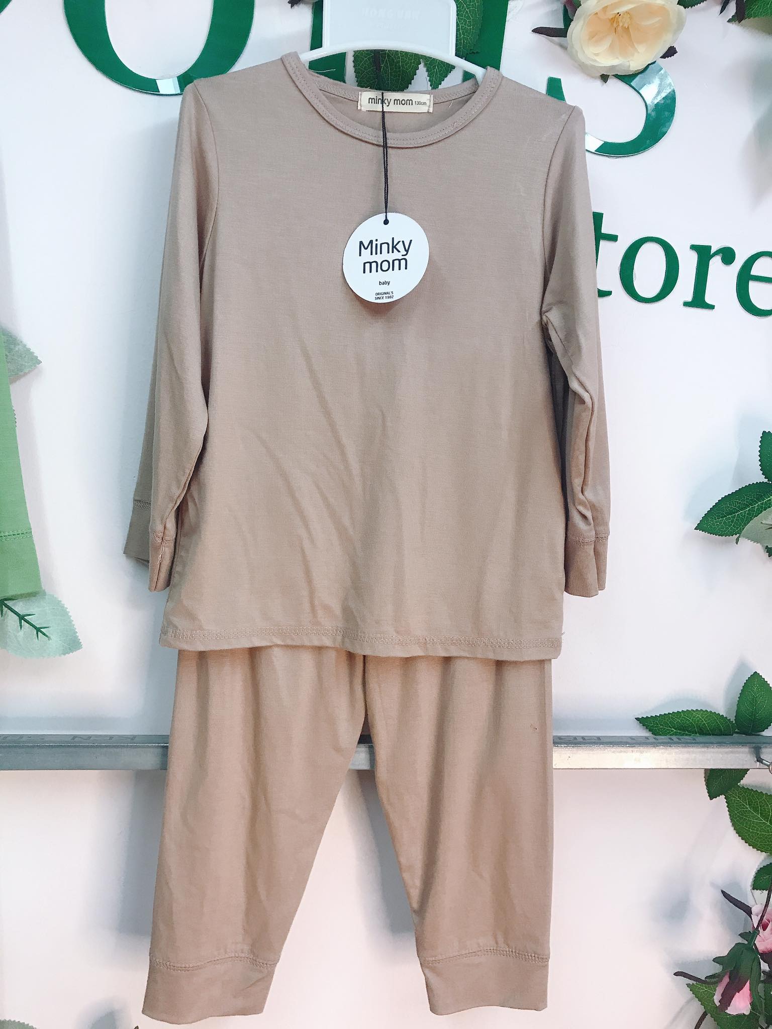 Bộ dài tay lưng thấp cotton thun lạnh Minky mom cho bé 26-30kg