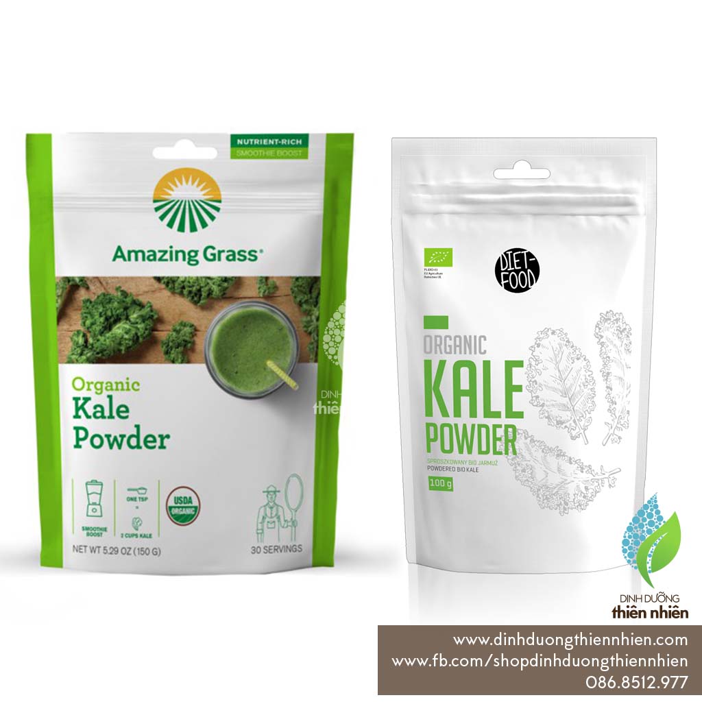 Bột Cải Xoăn Hữu Cơ Amazing Grass Organic Kale Powder 150g & Diet Food
