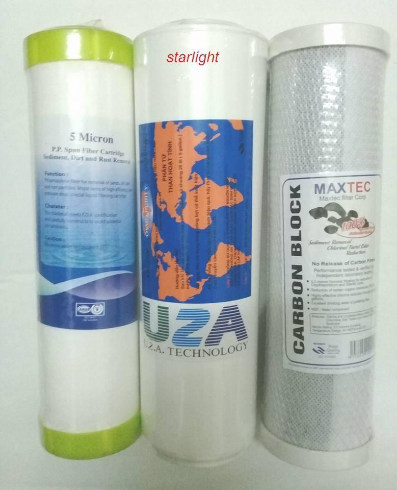 Bộ lõi lọc số 1,2,3 dài 25cm dành cho các loại máy lọc nước kangaro, karofi, sunhouse, goldsun, tân á, aqua... -mh