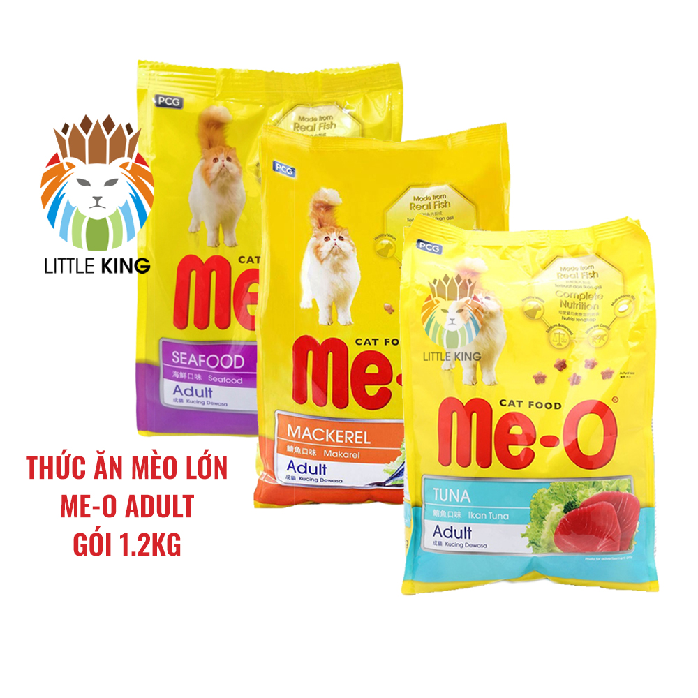 Thức ăn cho mèo lớn Me-o Adult gói 1.2kg, thức ăn hạt mèo giá rẻ Little King pet shop