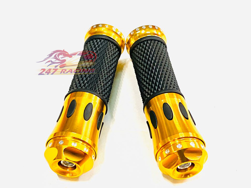 Bao tay Gù chấm bi nhôm CNC gắn xe máy màu Vàng