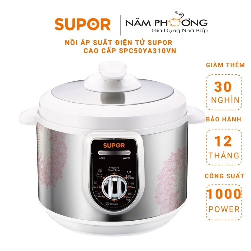 Nồi áp suất điện lòng nồi chống dính supor spc50ya310vn