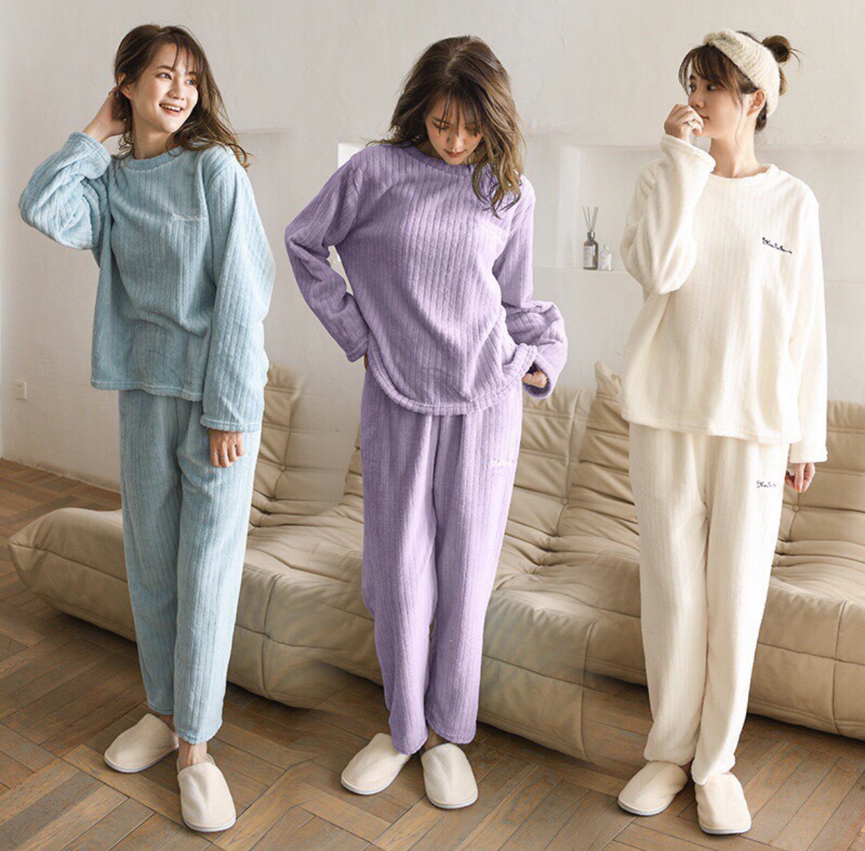 Bộ nỉ bông lông cừu gân tăm unisex siêu ấm dstudio