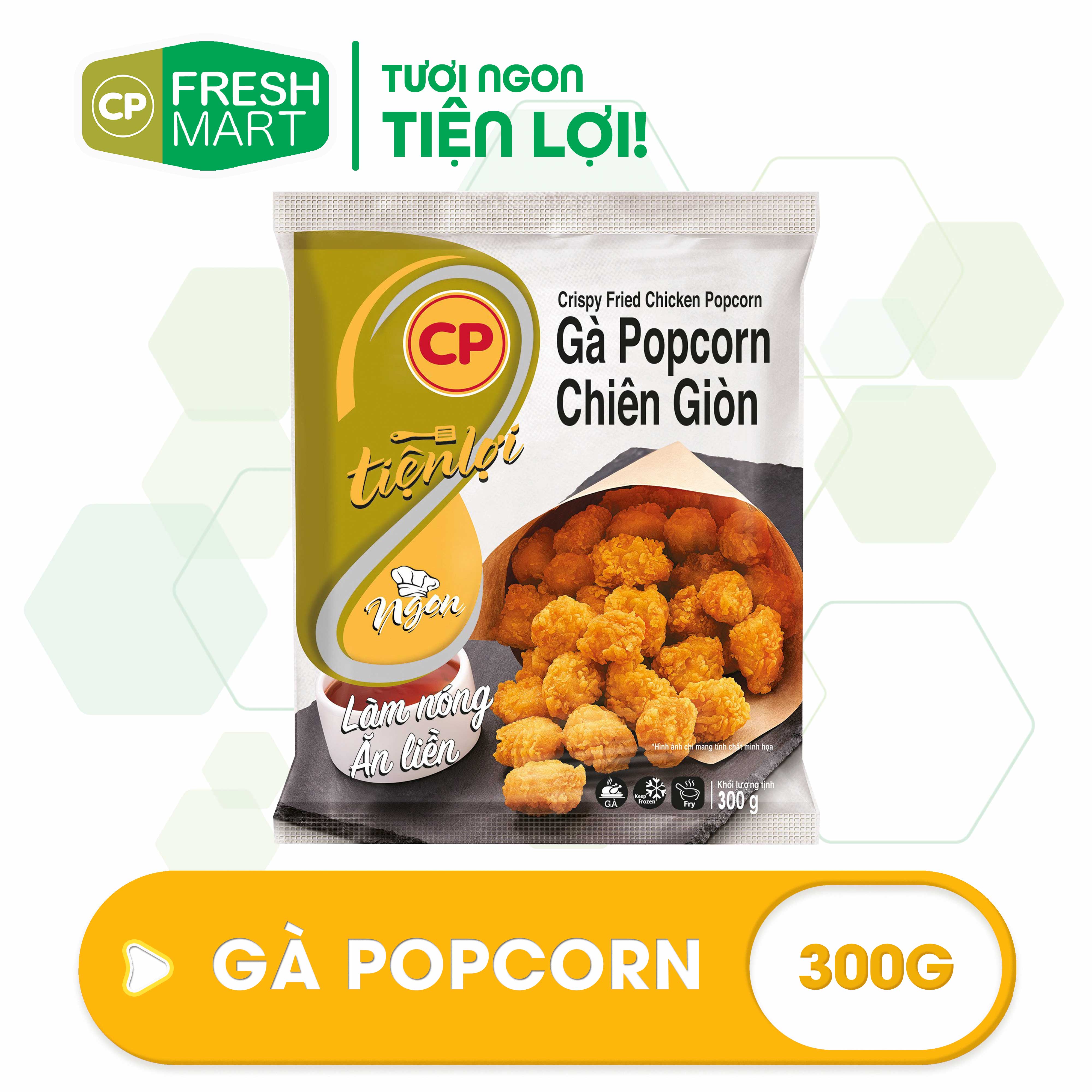 Gà viên popcorn cp 300g - gà rán cp foods - thơm ngon tiện lợi - cp fresh mart